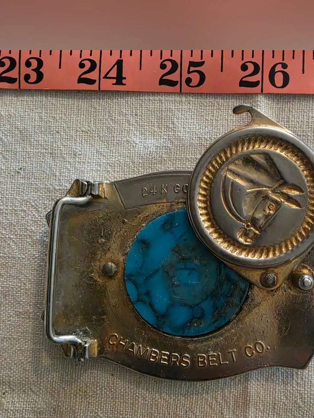 Vintage Chambers Belt Co. interchangeable coin belt buckle